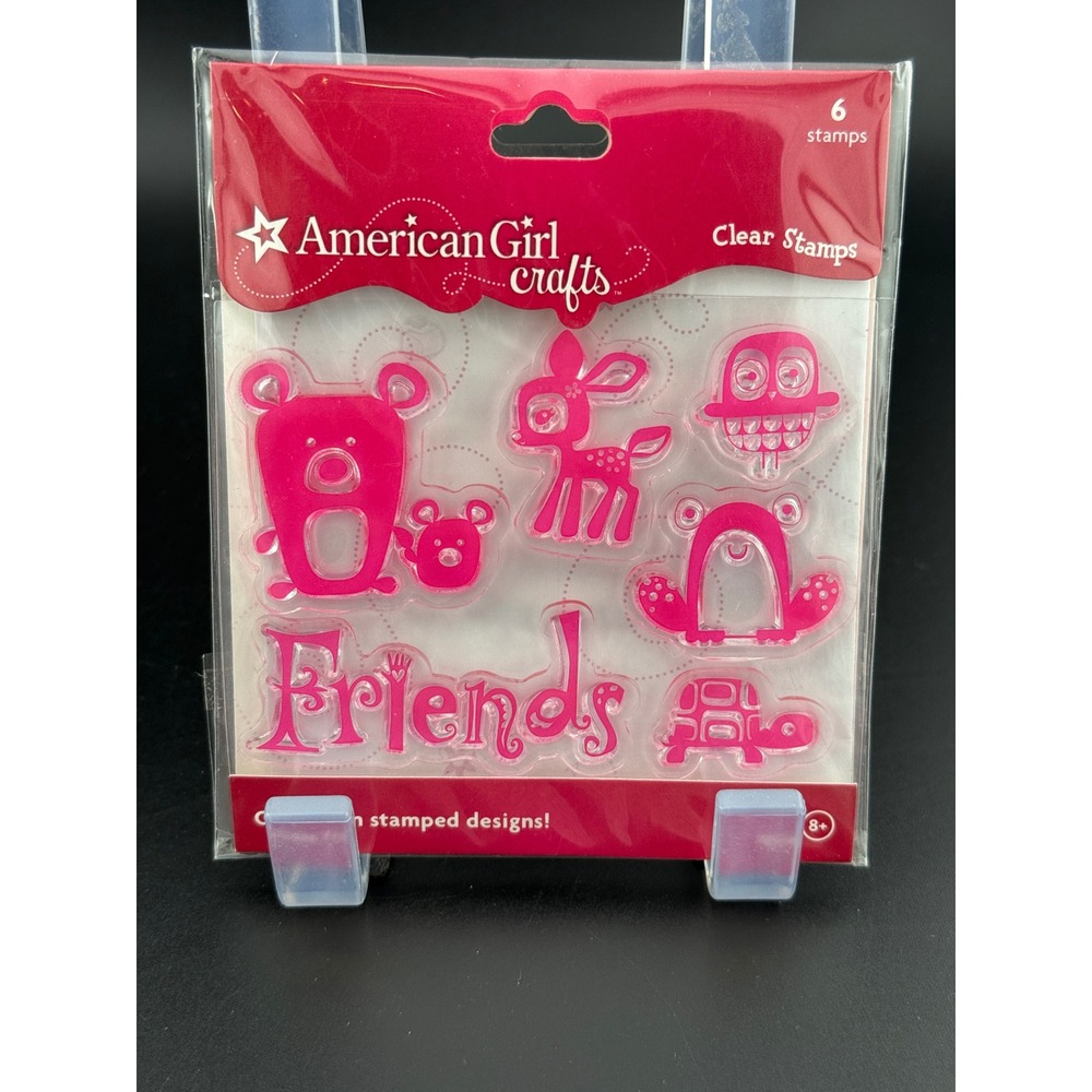 American Girl Crafts Friends Clear Stamps 6 pc Set Animals Bear Deer 30-915046